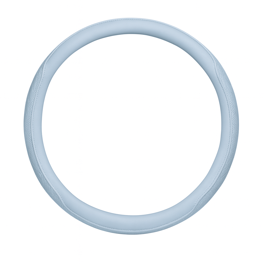 Blue Leather Steering Wheel Cover – Breathable & Non-Slip