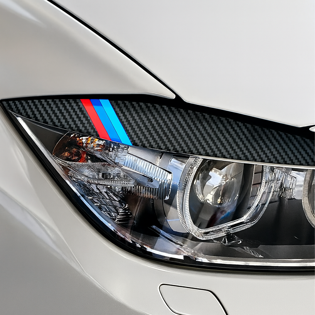 Carbon Fiber Headlight Eyebrow Decals – BMW F30 (2012-2019)