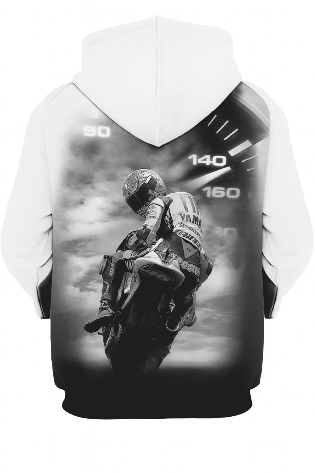 Graphic motorbike zip-up hoodie