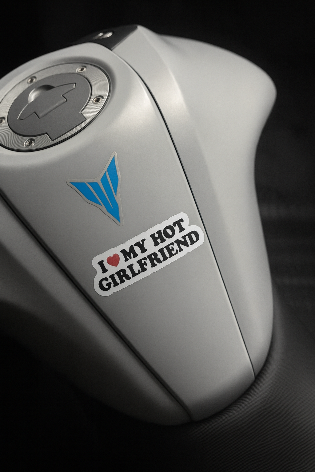 I ❤️ My Hot Girlfriend Motorcycle Tank Sticker