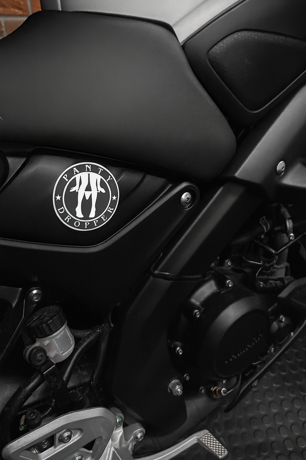 Panty Dropper Motorcycle Decal – Bold White Edition