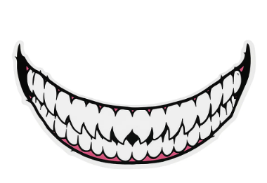 Evil Teeth & Tongue Motorcycle Helmet / Fuel Tank Sticker