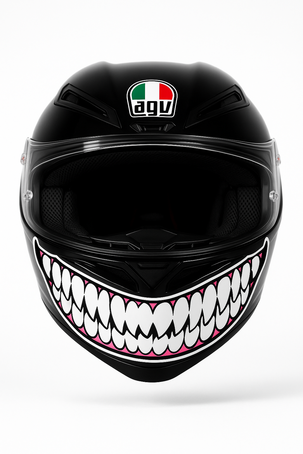 Evil Teeth & Tongue Motorcycle Helmet / Fuel Tank Sticker