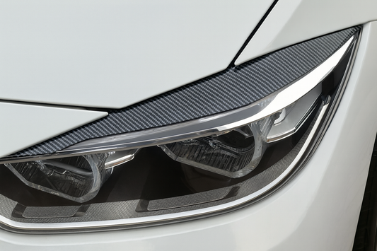BMW 3 Series Headlight Eyebrow Trim – Carbon Look (2013–2019)