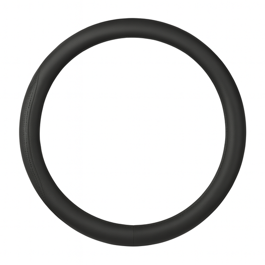Black Leather Steering Wheel Cover – Breathable & Non-Slip