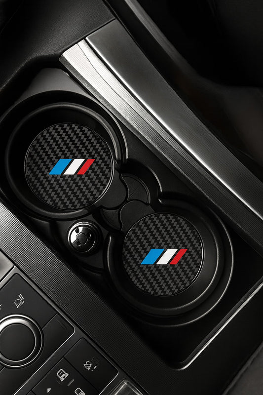 BMW M Carbon Fiber Cup Holder Coasters – 2pcs