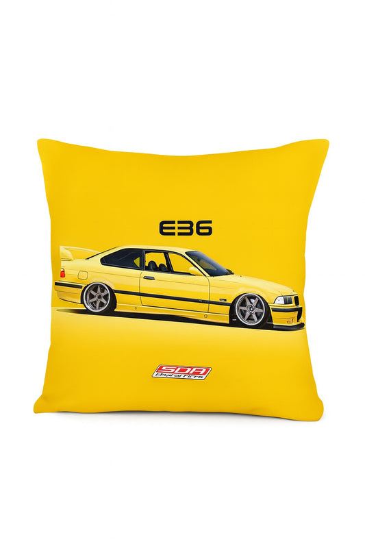 BMW E36 Decorative Pillow – Yellow Edition
