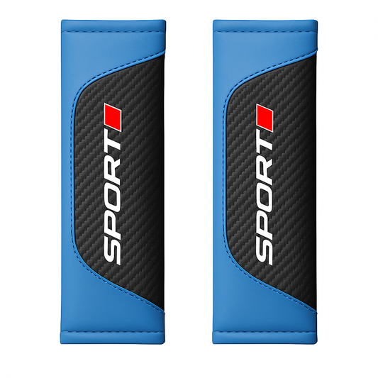 Blue & Black Sport Seat Belt Covers (2pcs)