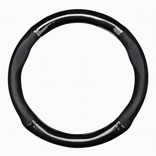 Carbon Fiber Steering Wheel Cover – Black & Breathable