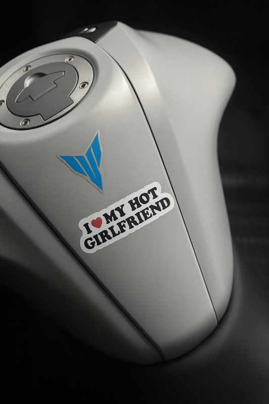 I ❤️ My Hot Girlfriend Motorcycle Tank Sticker