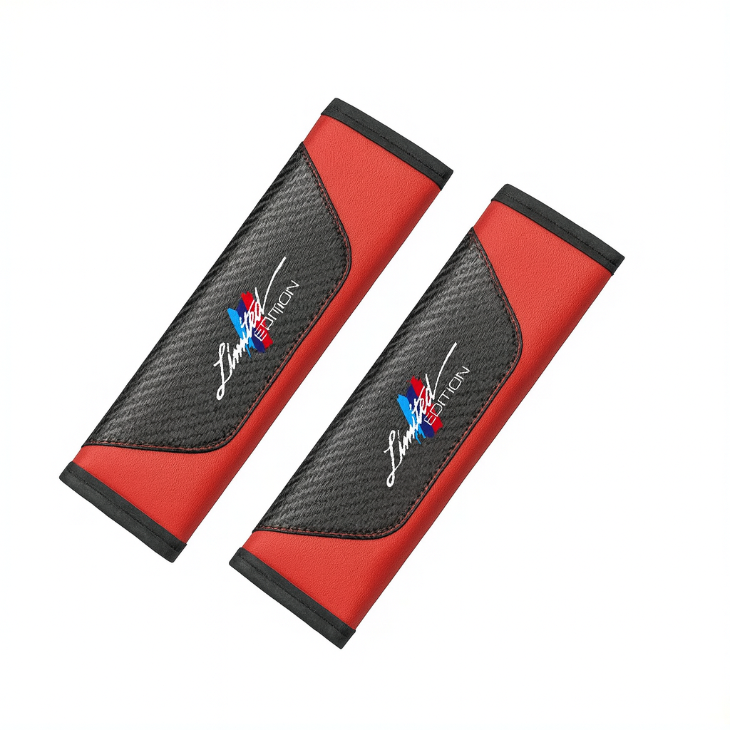 Limited Edition Red & Carbon Seat Belt Covers – 2pcs