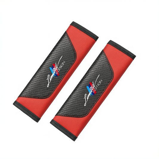 Limited Edition Red & Carbon Seat Belt Covers – 2pcs