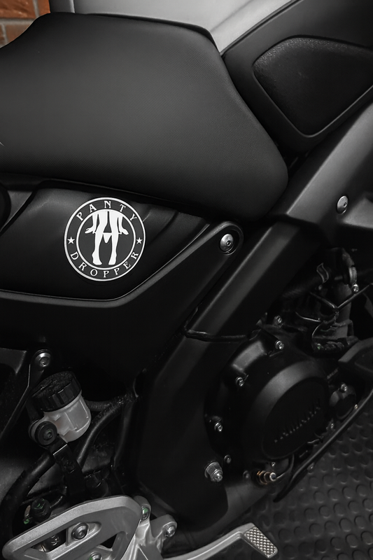 Panty Dropper Motorcycle Decal – Bold White Edition
