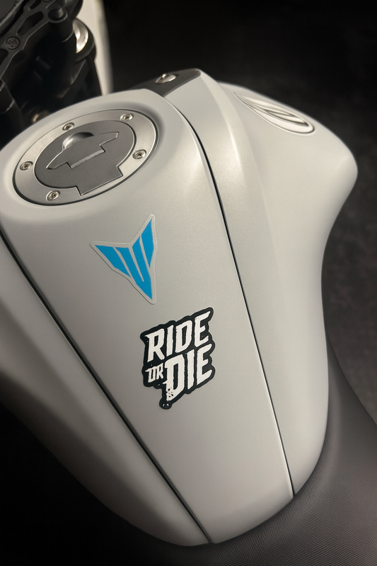 Ride or Die Motorcycle Decal – White Edition