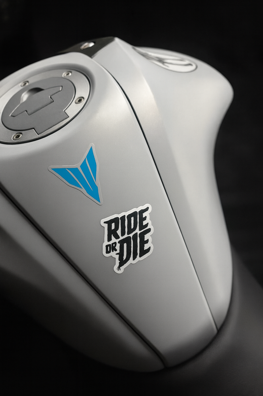 Ride or Die Motorcycle Tank Sticker – Bold Black Edition