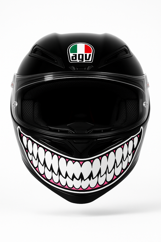 Evil Teeth & Tongue Motorcycle Helmet / Fuel Tank Sticker